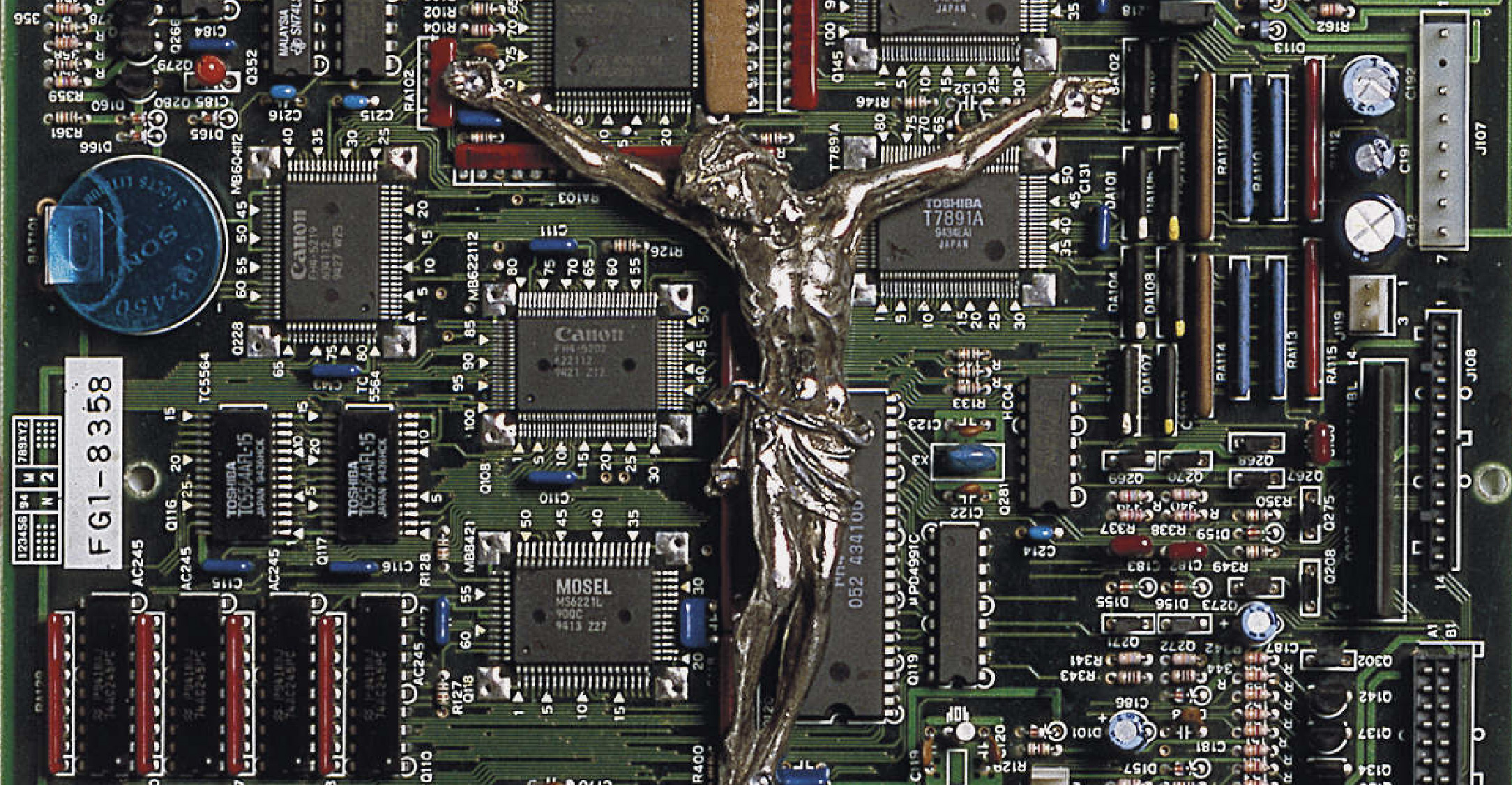 Contemporary-Golgotha,-assemblage,-by-Stane-Jagodic,-1999